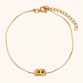 18K gold-plated stainless steel chain bracelet with a 3D bubble letter B charm - Letter B / Gold