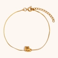 Polished 18K gold plated stainless steel letter U bubble pendant bracelet for women - Letter F / Gold
