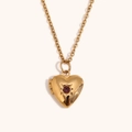 Collier médaillon cœur plaqué or 18 carats avec pierre précieuse violette - Juin Violet Clair