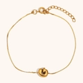 Minimalist 18K gold plated stainless steel bubble letter S chain bracelet with lobster clasp - Letter G / Gold
