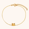 Minimalist 18K gold plated chain bracelet featuring a cute rabbit head charm - Letter K / Gold