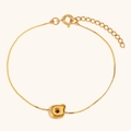 Fashionable 18K gold-plated bubble letter 'a' pendant bracelet with twisted rope chain - Letter Q / Gold