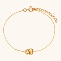 18K gold plated stainless steel bracelet featuring a 3D bubble letter S charm - S / Gold