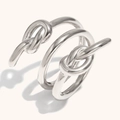 Anillo de nudo minimalista de tres capas en plata de ley s925 para mujer - US 6 / Anillo de Nudo de Tres Capas - Color Acero