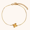 Minimalist 18K gold plated bubble letter S chain bracelet with polished finish - Letter X / Gold