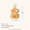 18K gold plated stainless steel geometric bear pendant with dimensions and weight info - Robot Bear / Gold