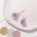 Macro detail of gradient purple resin Christmas tree beads for DIY jewelry making - 1 Piece / Purple