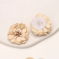 Detail of handmade cream microfiber daisy flowers with textured petals for DIY crafts - Off-white