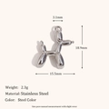 Polished silver stainless steel balloon dog charm pendant for DIY jewelry making - Balloon Dog
