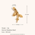 18K gold plated stainless steel plant pendant size specifications and technical drawing - Small Sprout