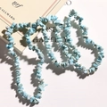 Detail shot of irregular turquoise natural stone chip beads for jewelry making - Blue Turquoise Chips