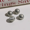Detail of 12mm iridescent gradient faux pearls with high metallic luster for DIY jewelry - 1 Piece/Pack / Gray