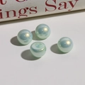 Detail of 12mm mermaid gradient faux pearls with aurora finish for DIY jewelry - 1 Piece/Pack / Green