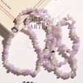 Detailed macro view of irregular natural purple amethyst stone beads for DIY jewelry making - Amethyst Chips