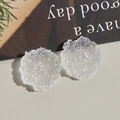 Macro view of matte resin white snowflake flower charms for DIY handmade jewelry crafts - Snowflake Cluster Style