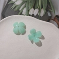 DIY light green acrylic four-petal flower beads for handmade jewelry accessories - 1 Piece / Green