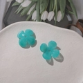 DIY green acrylic four-petal flower charm for traditional hairpins and crafts - 1 Piece / Blue