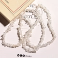 Macro shot of irregular natural clear crystal beads for DIY jewelry with ice crack texture - Natural White Crystal