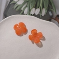 Set of two orange acrylic flower petal charms for DIY jewelry and hair accessories - 1 Piece / Orange
