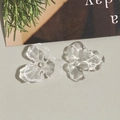 Close-up of clear tulip flower charms for DIY jewelry making in a minimalist setting - Small (1 Piece) / Clear White