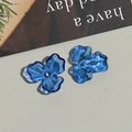 Macro detail of blue translucent tulip flower pendants for DIY jewelry making - Small (1 Piece) / Blue