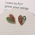 Ciondoli a cuore con perle e stelle in smalto rosso e verde per la creazione di gioielli - Rosso e Verde