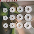 Flat round iridescent shell beads in various sizes for DIY jewelry crafting on background - 12mm (1 Piece) / AB White