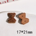 Detaillierte Makroansicht von 17x21mm braun beflockten Bären für DIY-Schmuck - Stil B Dunkelkaffee Bär