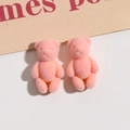 Close-up of pink flocked resin bear charms for DIY jewelry making and handmade crafts - Pink Cartoon Star Clip (My Melody)