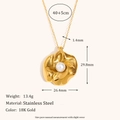 18K vergulde roestvrijstalen bloem hanger ketting met een parel voor dames - Parel Bloem Hanger-Goud