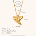 18K goud vergulde roestvrijstalen ketting met haaientand hanger voor dames sieraad - Duivelsrog Haaientand Hanger Ketting-Goud