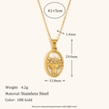 18K vergulde roestvrijstalen dierenriem halsketting met zon en ram schelp hanger - Zirkoon Schelp Zodiac Ketting-Goud-Ram