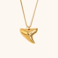 Polished 18K gold plated stingray pendant necklace on a geometric box chain for women - Gold