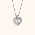Elegante 18K vergulde hartketting met sprankelende zirkoonsteen en box ketting - Hart Strass Hanger Box Ketting - Zilverkleur