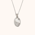 Zilveren Kreeft sterrenbeeld ketting met ovale parelmoer hanger en krab reliëf - Zirkoon Schelp Zodiac Ketting-Staal-Kreeft