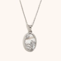 Zilveren sterrenbeeld ketting met parelmoer en gegraveerde hanger voor dames - Zirkoon Schelp Zodiac Ketting-Staal-Waterman