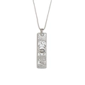 Collar con colgante cuadrado del zodiaco plateado con motivo Cáncer y detalles de sol - Collar Con Colgante De Constelación Cuadrada - Acero - Cáncer