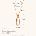 Detailed view of an 18K gold stainless steel necklace with a baroque pearl pendant - Long Pearl Pendant Necklace / Gold