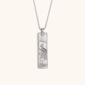 Collar con colgante rectangular de Aries en plata con motivo de estrella y cadena - Collar Con Colgante De Constelación Cuadrada - Acero - Aries
