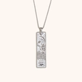 Colgante cuadrado de Acuario plateado con relieve celestial y detalle de estrella - Collar Con Colgante De Constelación Cuadrada - Acero - Acuario