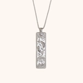 Collar signo Piscis plateado con colgante cuadrado en relieve y cadena de bolas - Collar Con Colgante De Constelación Cuadrada - Acero - Piscis