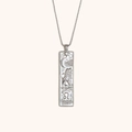 Collar de signo Leo en plata con colgante en relieve y detalles de estrellas y luna - Collar Con Colgante De Constelación Cuadrada - Acero - Leo