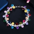 Fashionable silver bracelet with vibrant multi-color cubic zirconia in a secure prong setting - Colorful