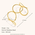 Minimalist 18K gold plated stainless steel bracelet with four intertwined hollow circles - Simple Lines Circle Bangle - Gold
