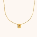 Minimalist 18K gold plated stainless steel necklace featuring a hollow letter D pendant - Letter D / Gold
