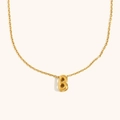 Collar de acero inoxidable chapado en oro de 18K con colgante de letra B hueca en 3D - Letra B / Dorado