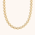 Collana tennis in acciaio inossidabile placcato oro 18K con zirconi bianchi tondi - Collana / Collana in Zircone Bianco - Oro