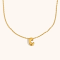 Collar minimalista de acero inoxidable chapado en oro de 18K con colgante letra C - Letra C / Dorado