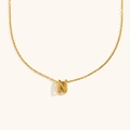 Polished 18K gold plated stainless steel necklace featuring a hollow letter N pendant - Letter N / Gold