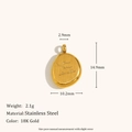 Irregular 18K gold-plated stainless steel pendant with dimensions and weight specs - Brave Irregular Pendant - Gold